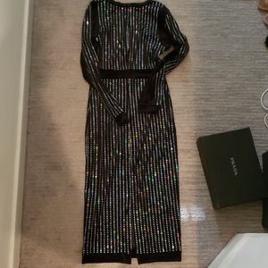Sequin embellished sparkly black dress